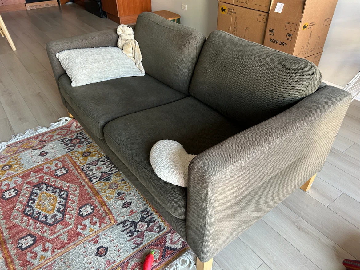 Dark Brown Two-Seater Sofa from IKEA