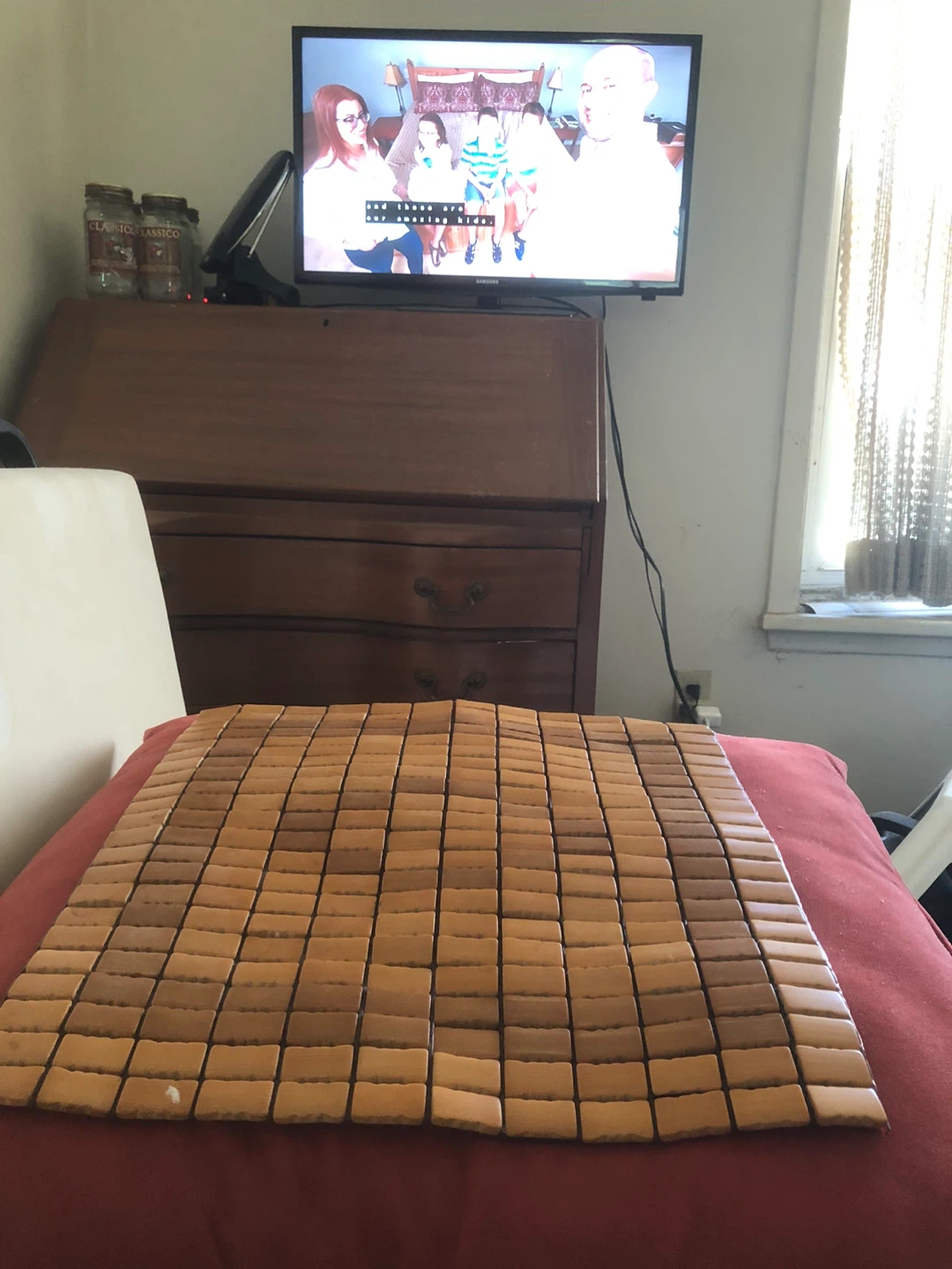 2 Bamboo Mat Seat Cushion 15x15 inch