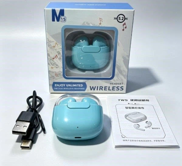 M15 Wireless Earbuds - Blue