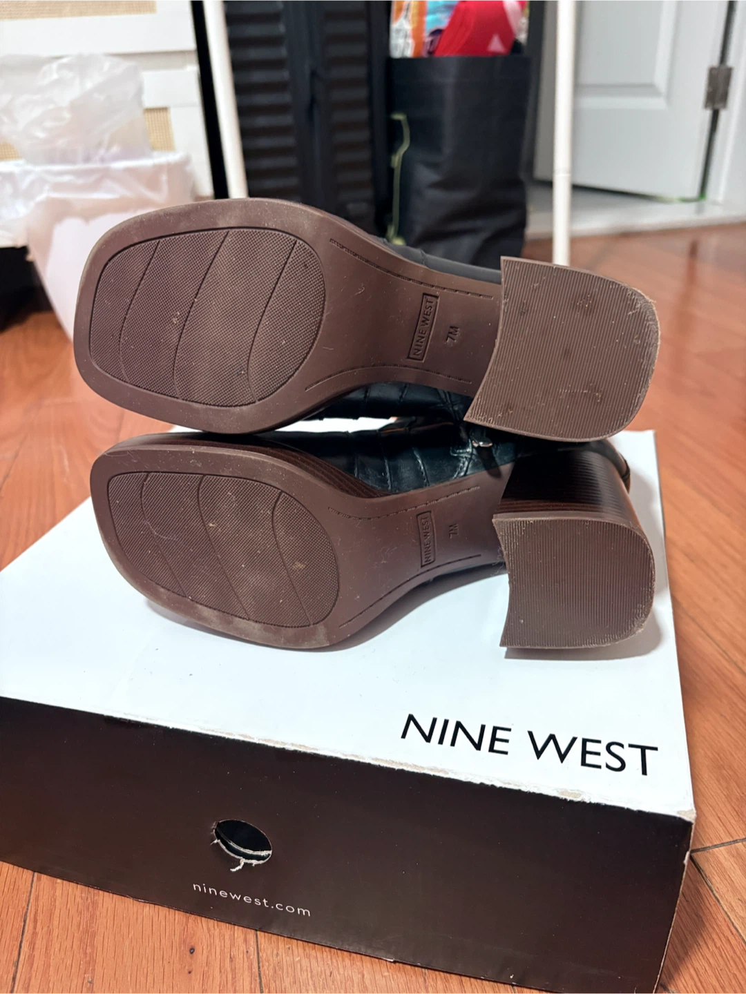 Nine West Black Leather Boots Size 7M - photo 3