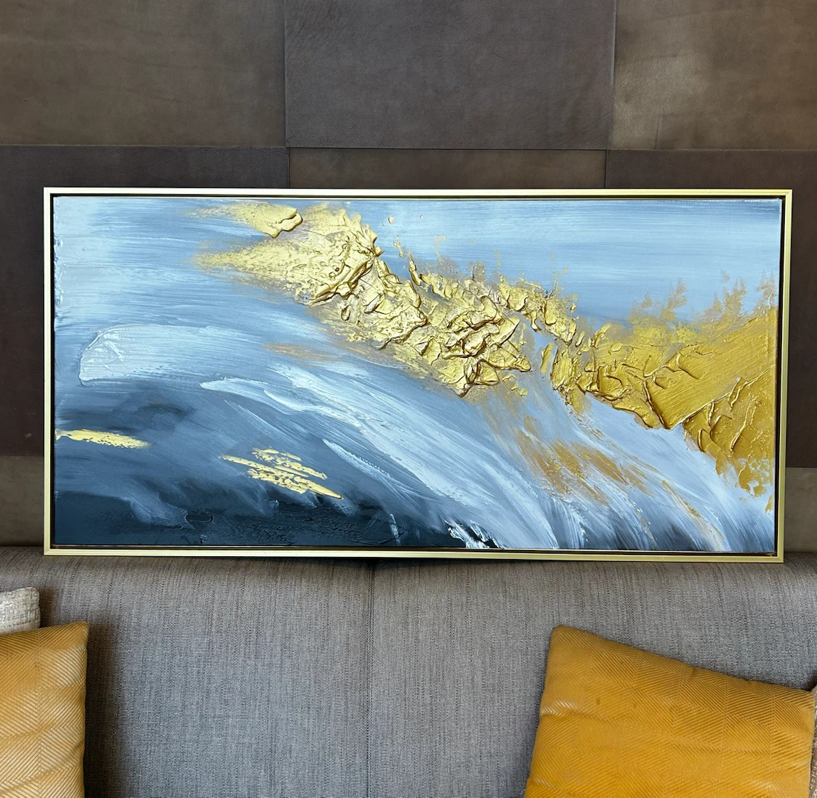 MOVING SALE Abstract Gold and Gray Textured Wall Art