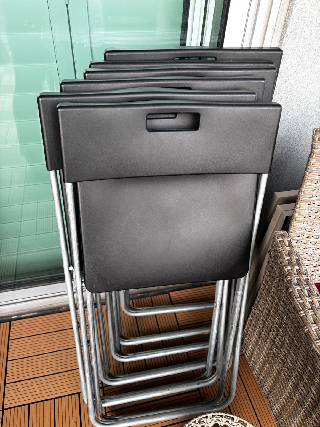 IKEA Gunde Black Folding Chair - 6 -