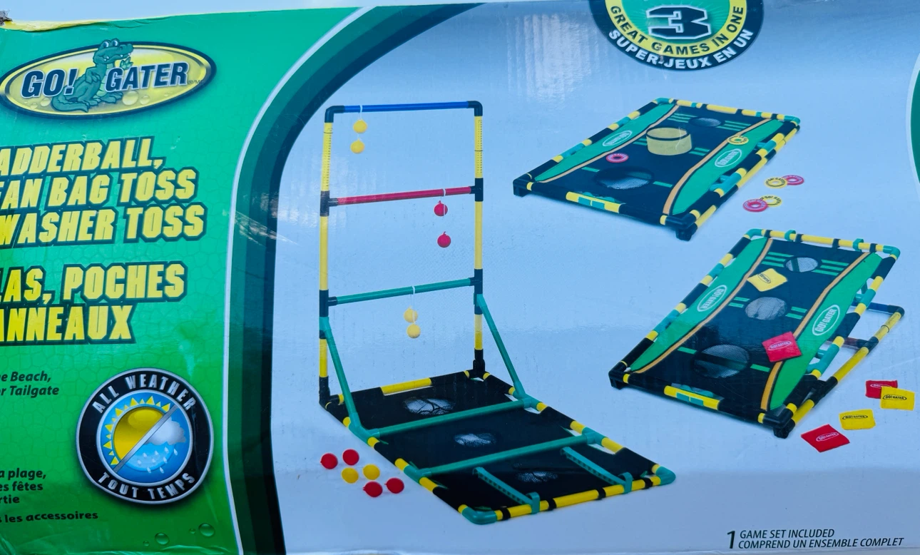 3-in-1 Ladderball, Bean Bag Toss & Washer Toss Game Set