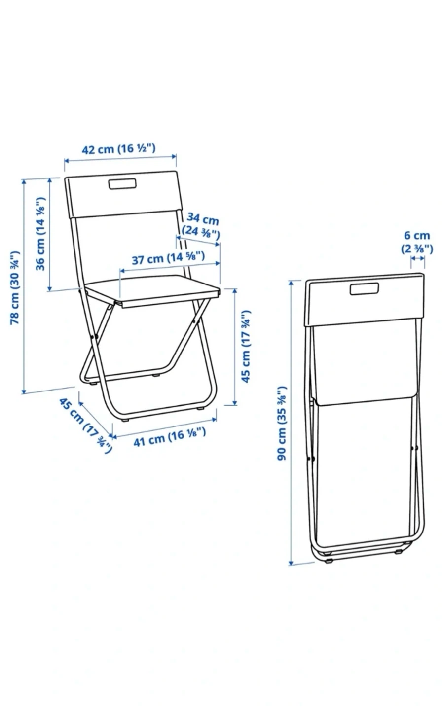IKEA Gunde Black Folding Chair - 6 - - photo 4