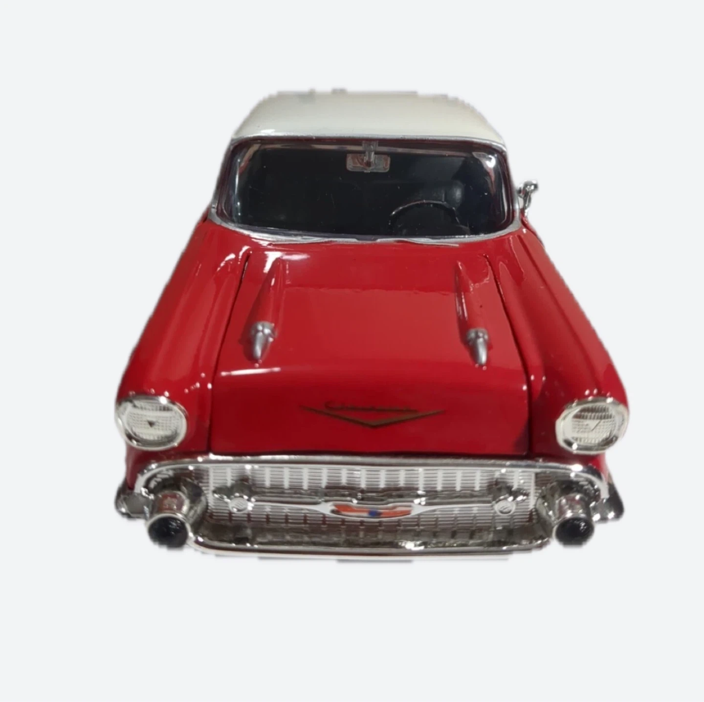 Red and White 1957 Chevrolet Bel Air Model Car - photo 3