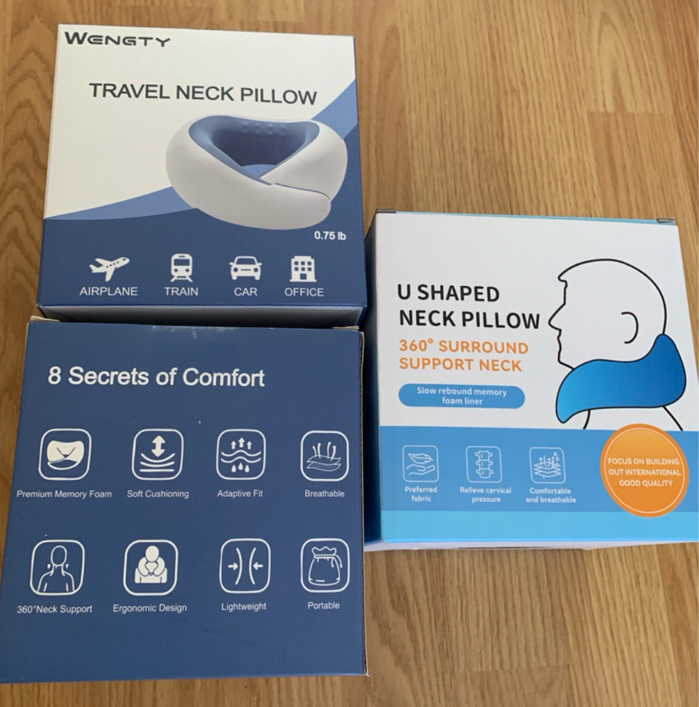 Wengty Travel Neck Pillow - U Shaped Memory Foam