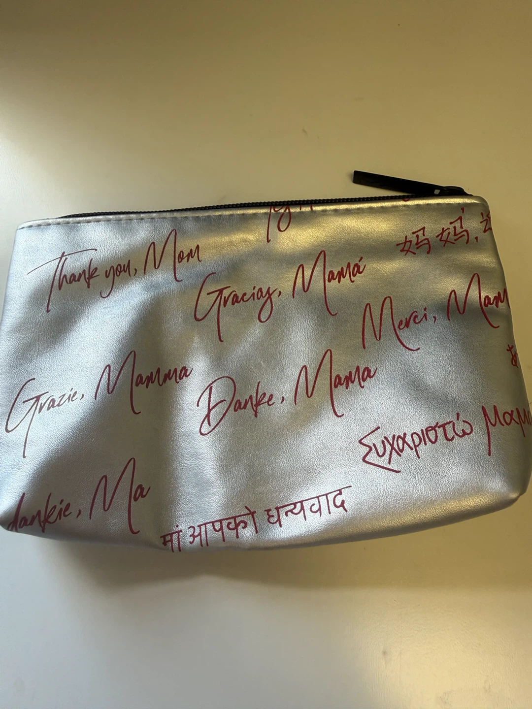 MAC Cosmetics Pouch - Silver Multi-Language 'Mom' Theme - photo 2
