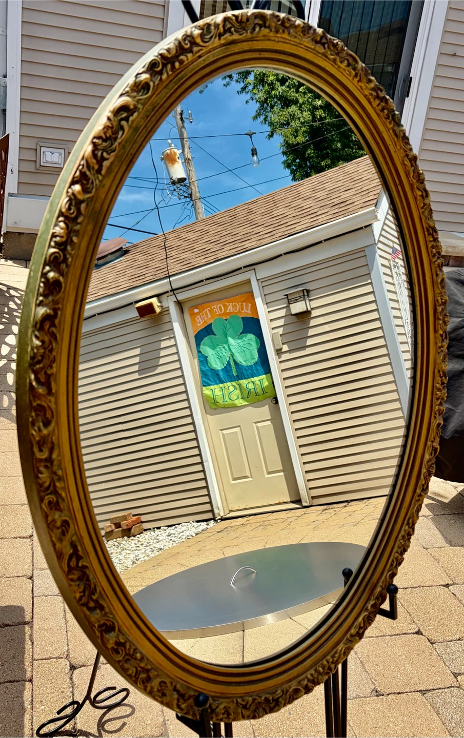 LOVELY LARGE OLD GOLD MIRROR