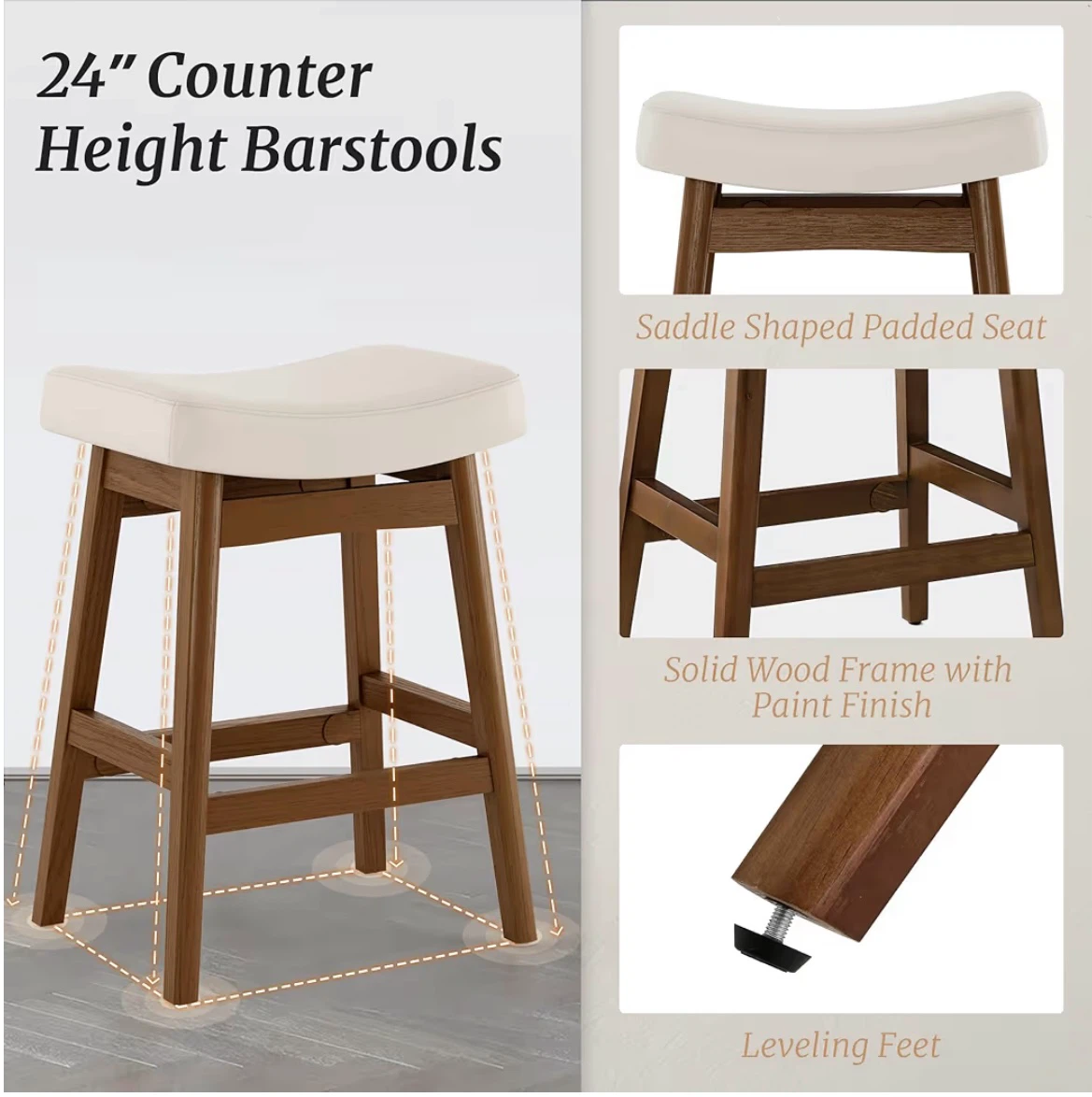24" Counter Height Barstools - Set of 3 - photo 5