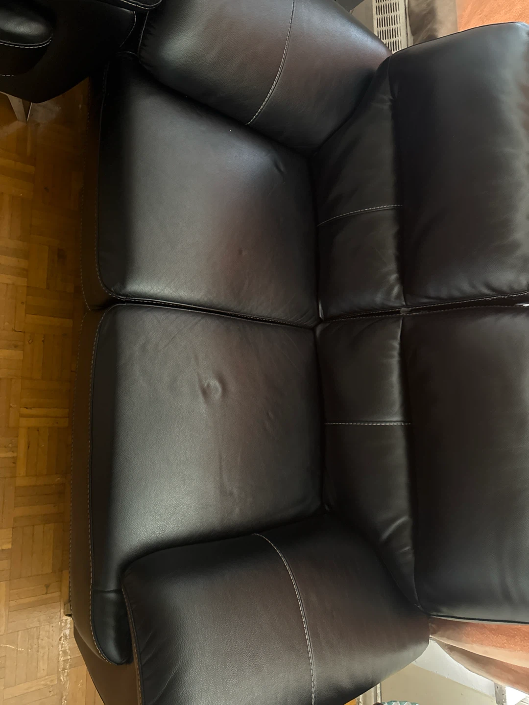 Black Leather Loveseat - photo 2