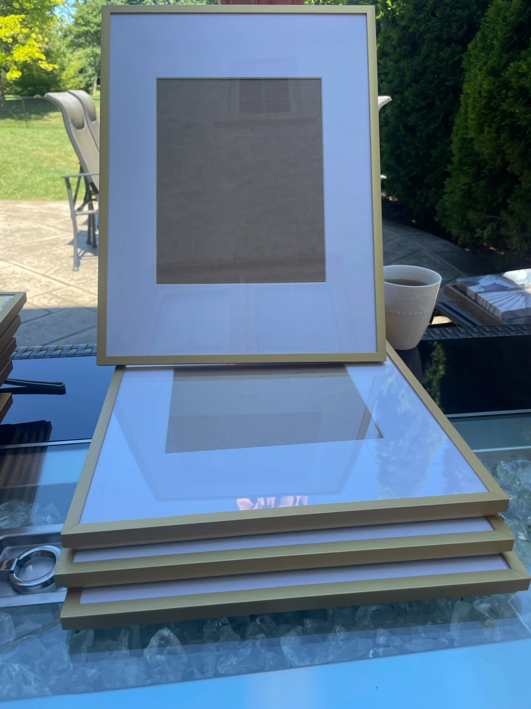 Gold Picture Frames with White Matting