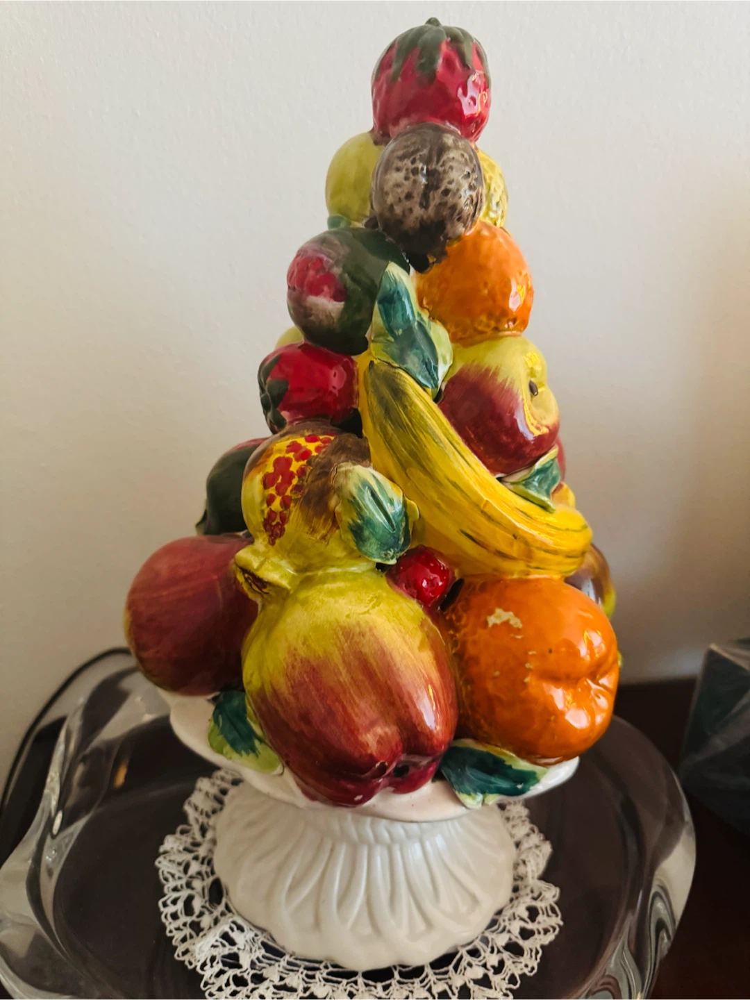Capodimonte Style Ceramic Fruit Topiary