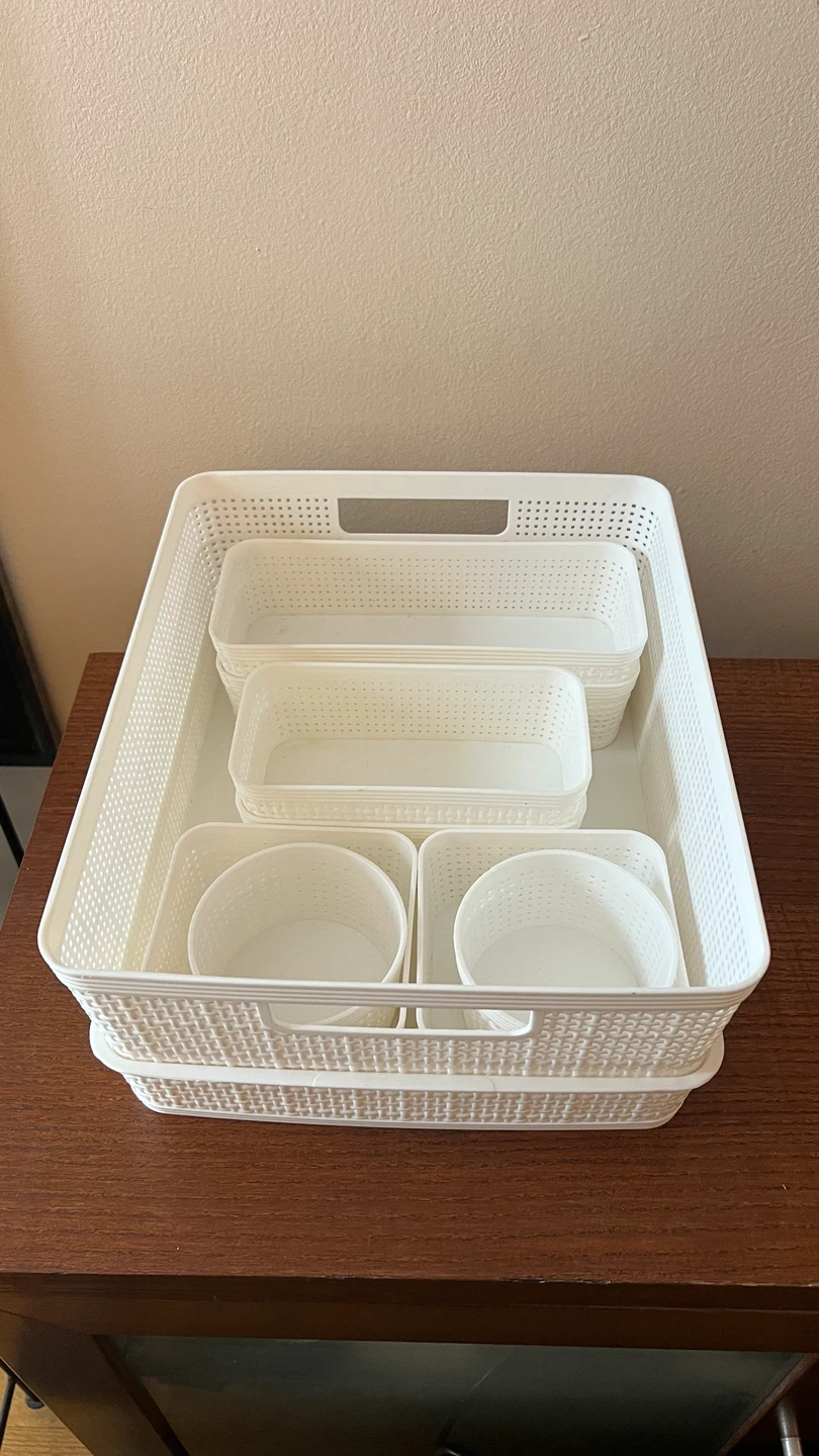 White 10-Piece Organizing Basket Set