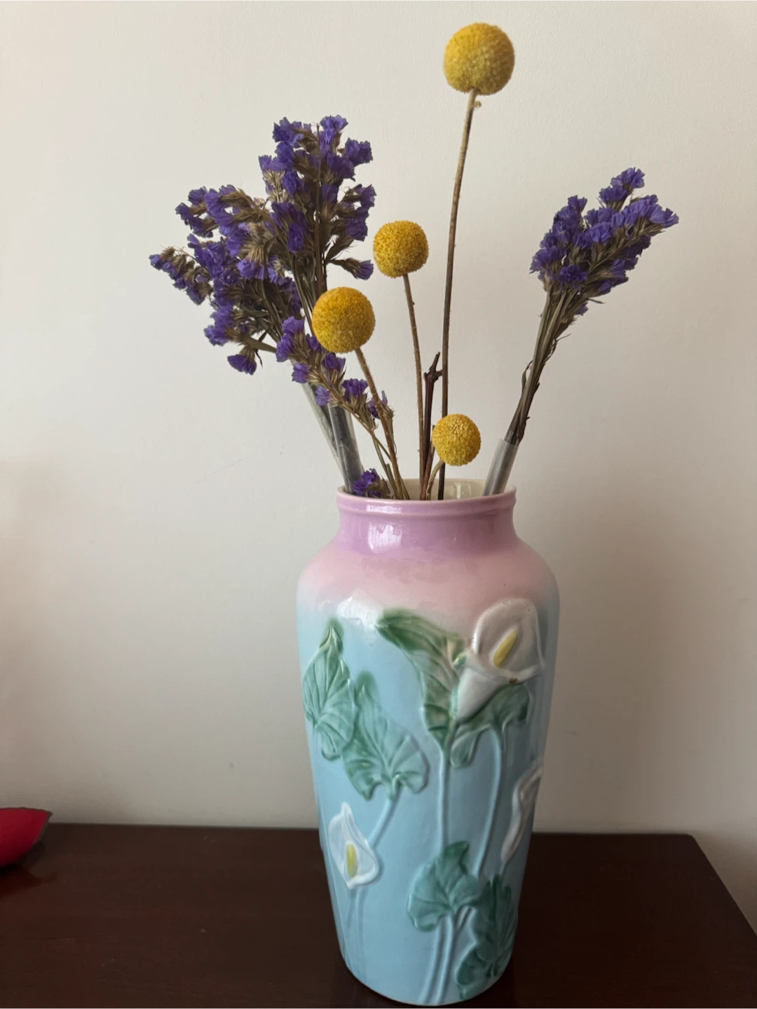 Vintage Ceramic Vase with Floral Embossing - photo 2