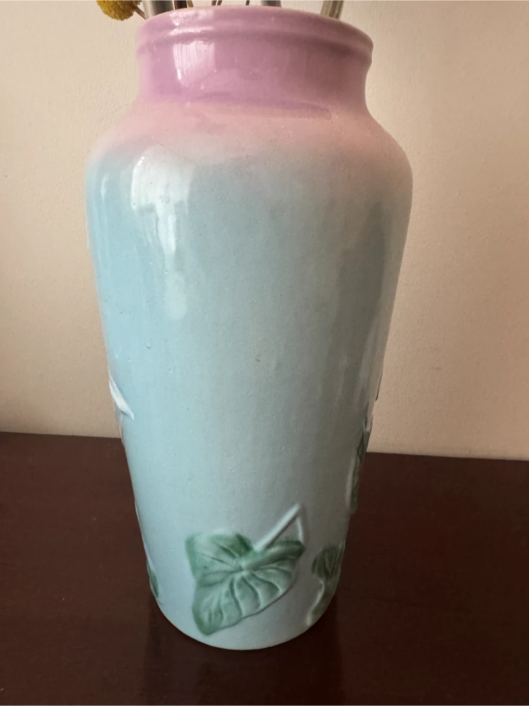 Vintage Ceramic Vase with Floral Embossing - photo 3