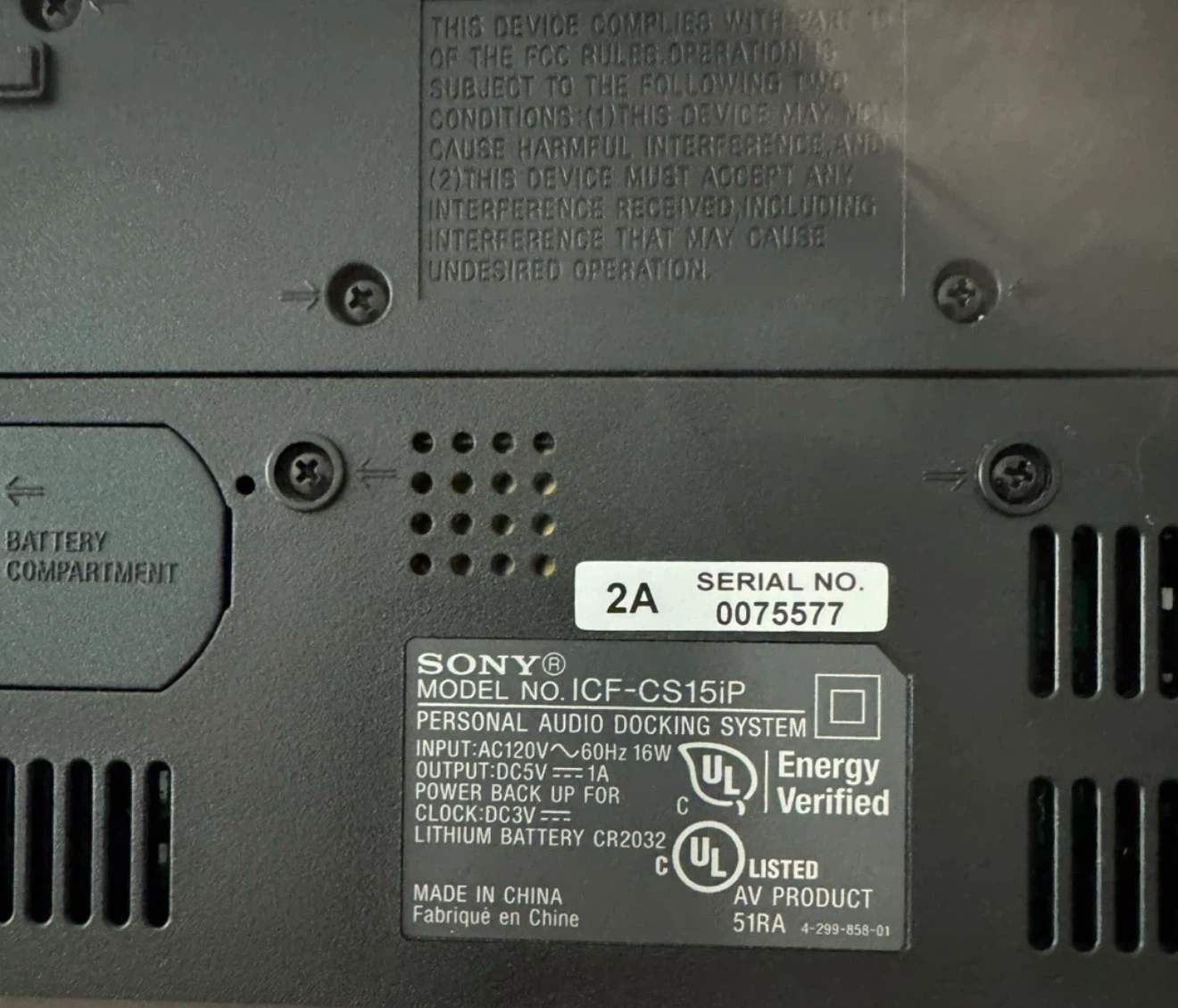 Sony Personal Audio Docking System ICF-CS15IP - photo 2