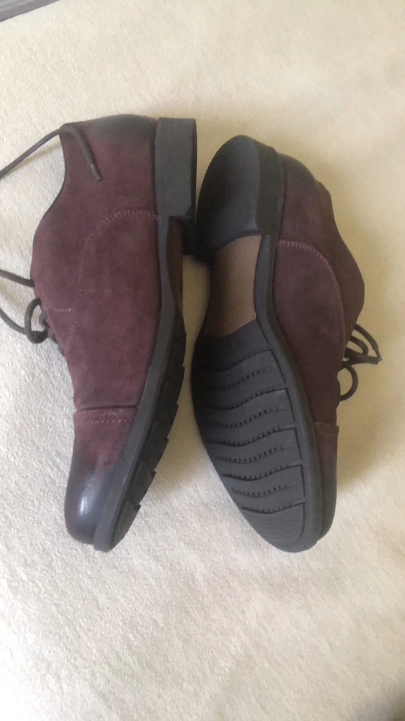 Brand new GEOX Respiro Burgundy Suede Oxford Shoes 41 - photo 2