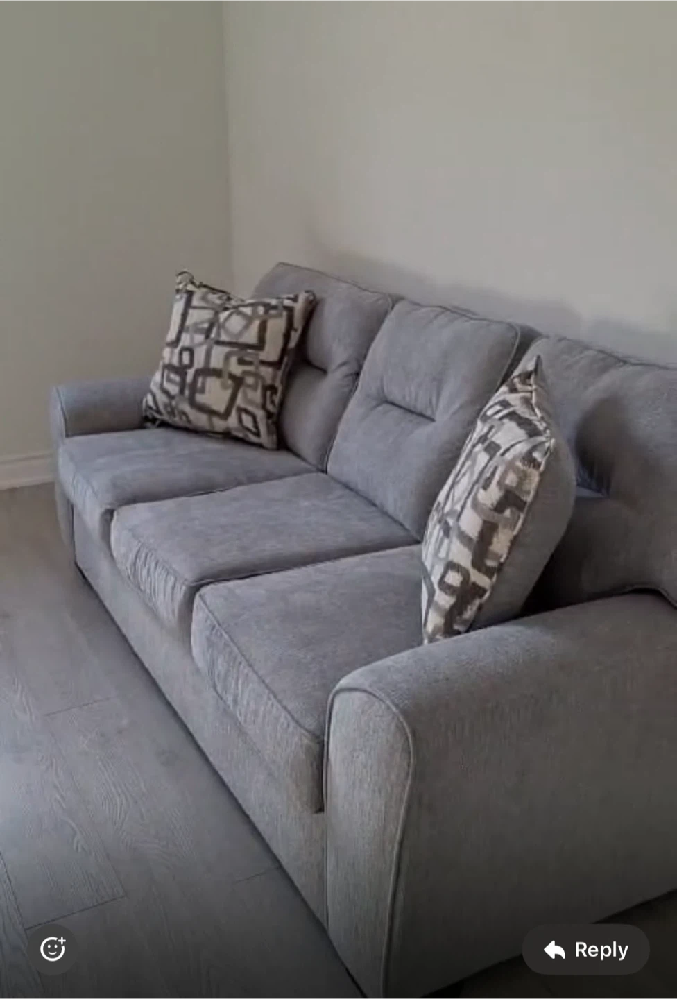 Grey Sofa with Decorative Pillows - photo 2