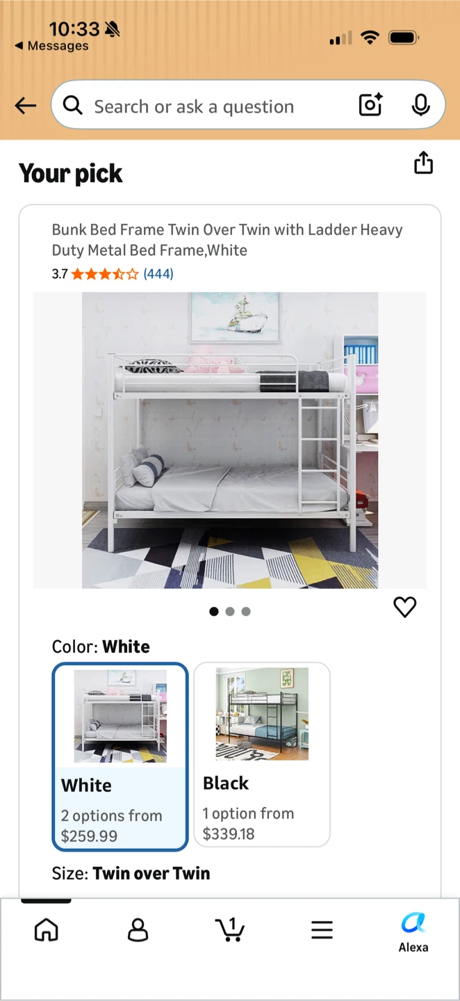 Metal Twin Over Twin Bunk Bed Frame includes mattresses!
