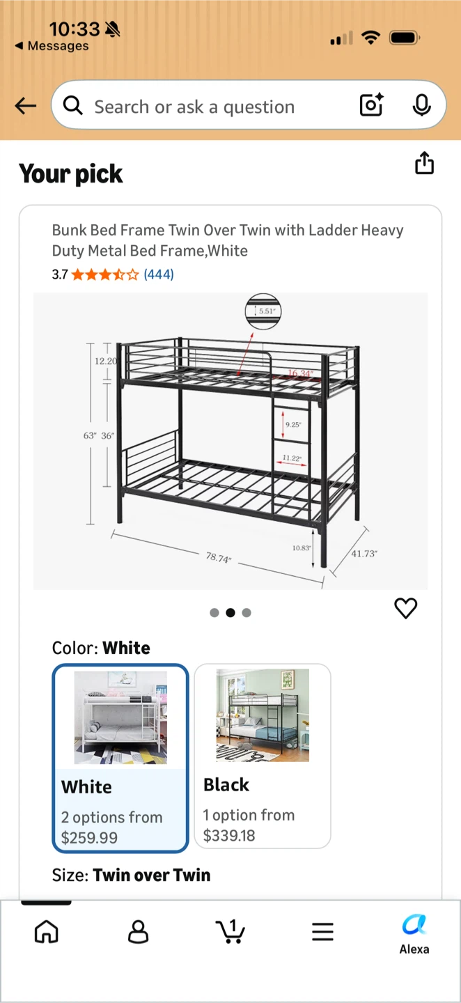 Metal Twin Over Twin Bunk Bed Frame includes mattresses! - photo 2