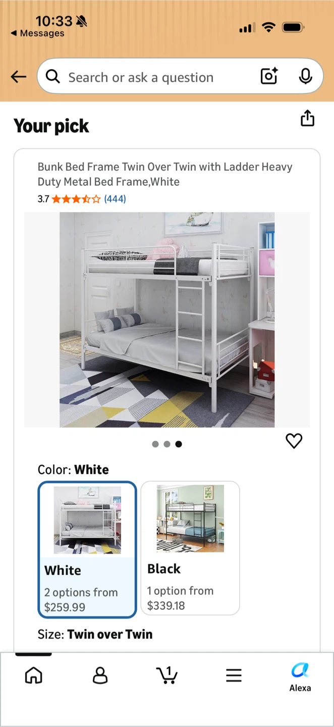 Metal Twin Over Twin Bunk Bed Frame includes mattresses! - photo 3