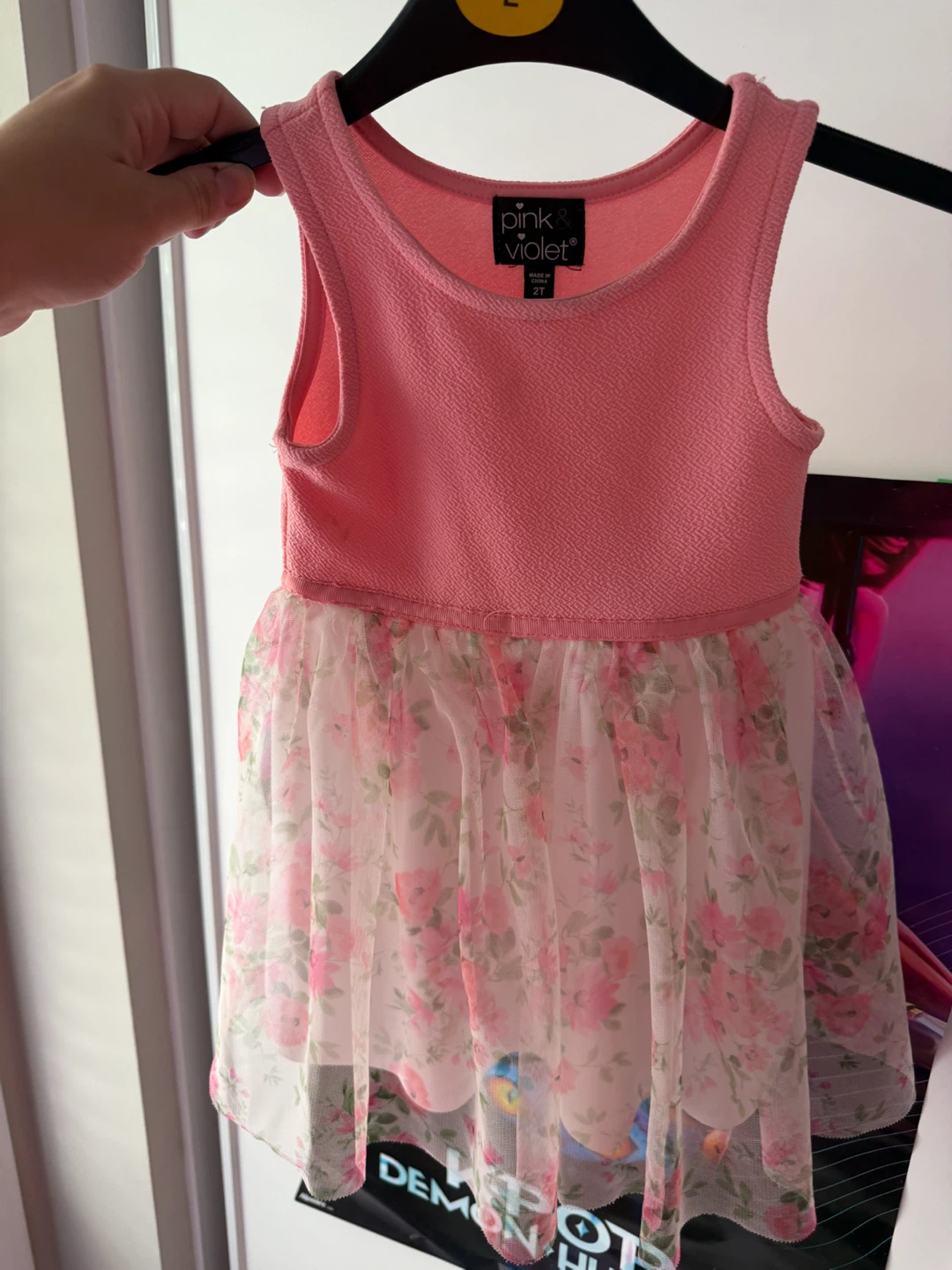 Pink & Violet Baby Girls Dress - Size 2T