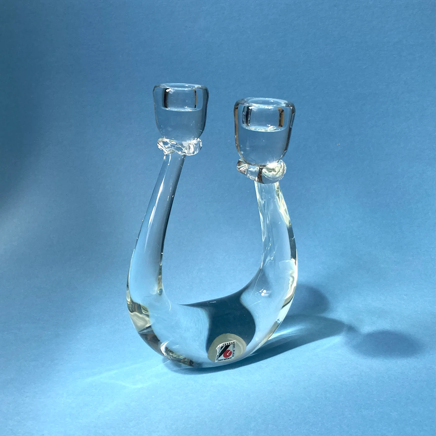 Vintage Postmodern Czech Art Glass Candelabra - photo 2