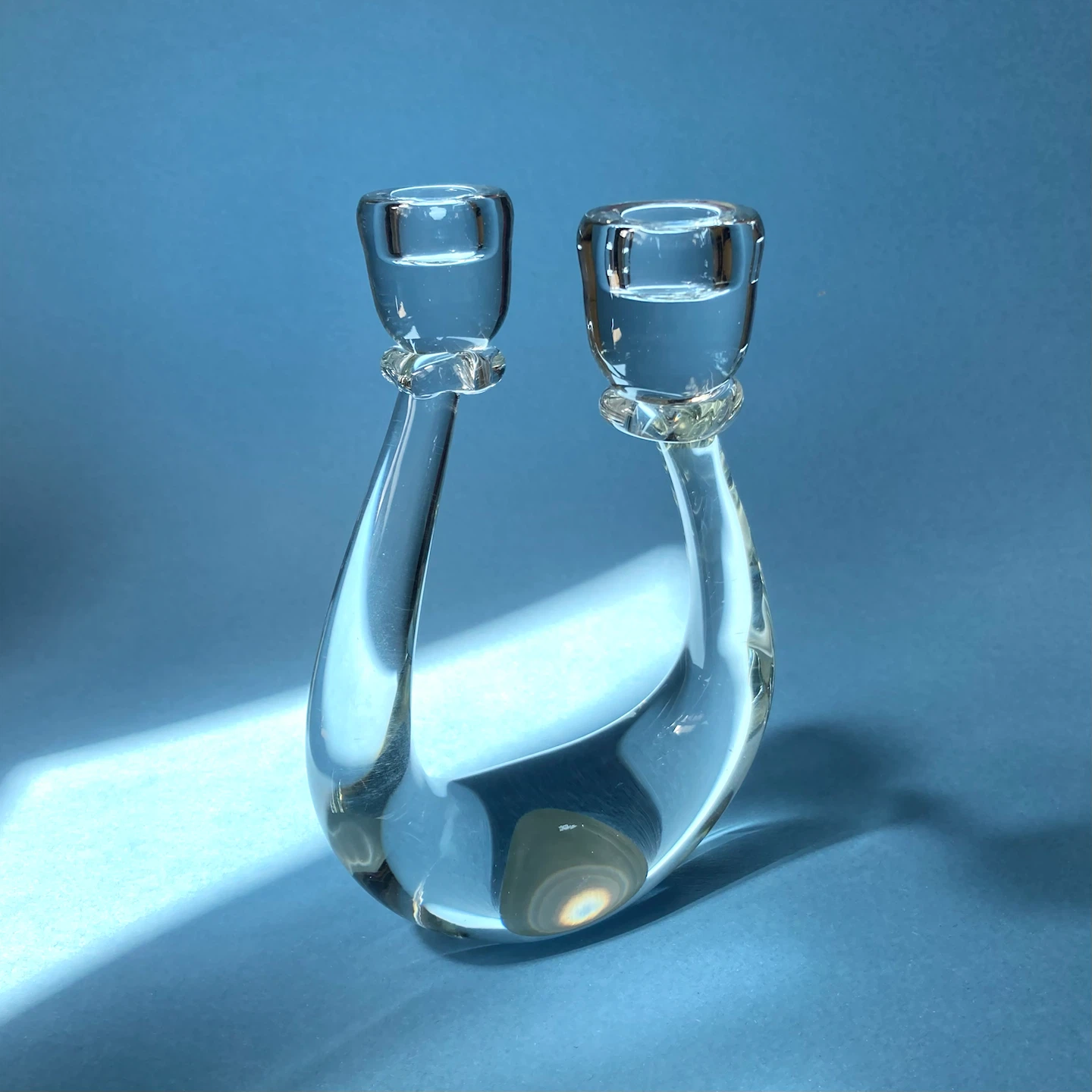 Vintage Postmodern Czech Art Glass Candelabra - photo 4