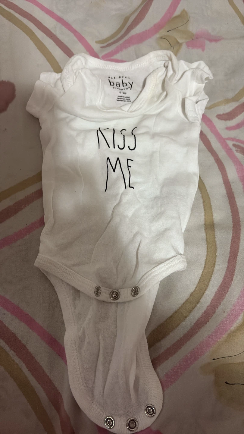 Rae Dunn "Kiss Me" Baby Bodysuit 0-3M