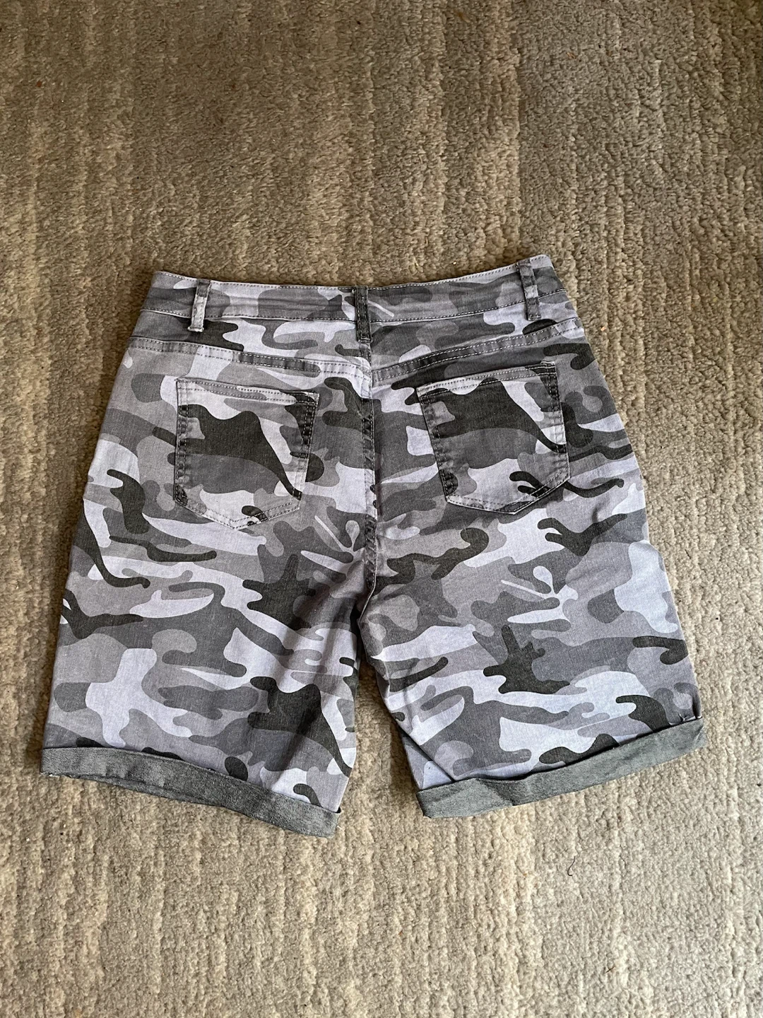 Grey Camo Denim Shorts - photo 2