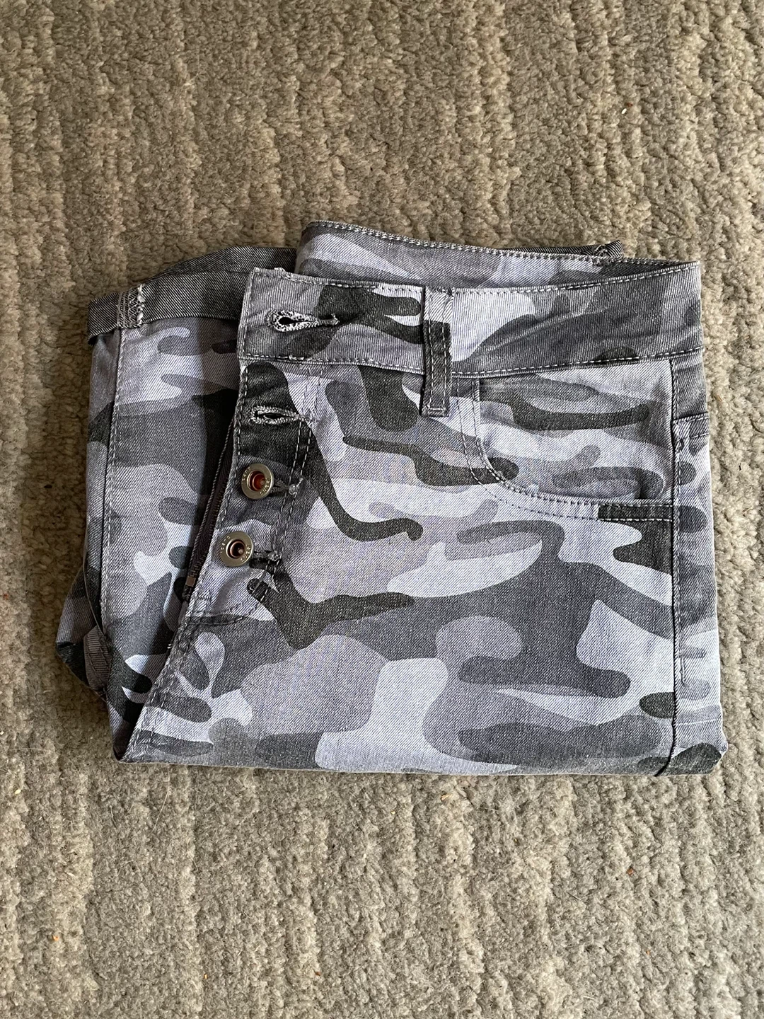 Grey Camo Denim Shorts - photo 3