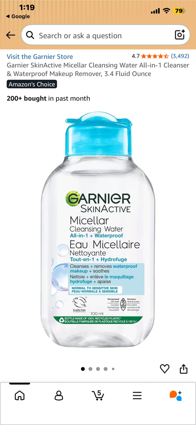 Garnier Micellar water 100 ml (New)