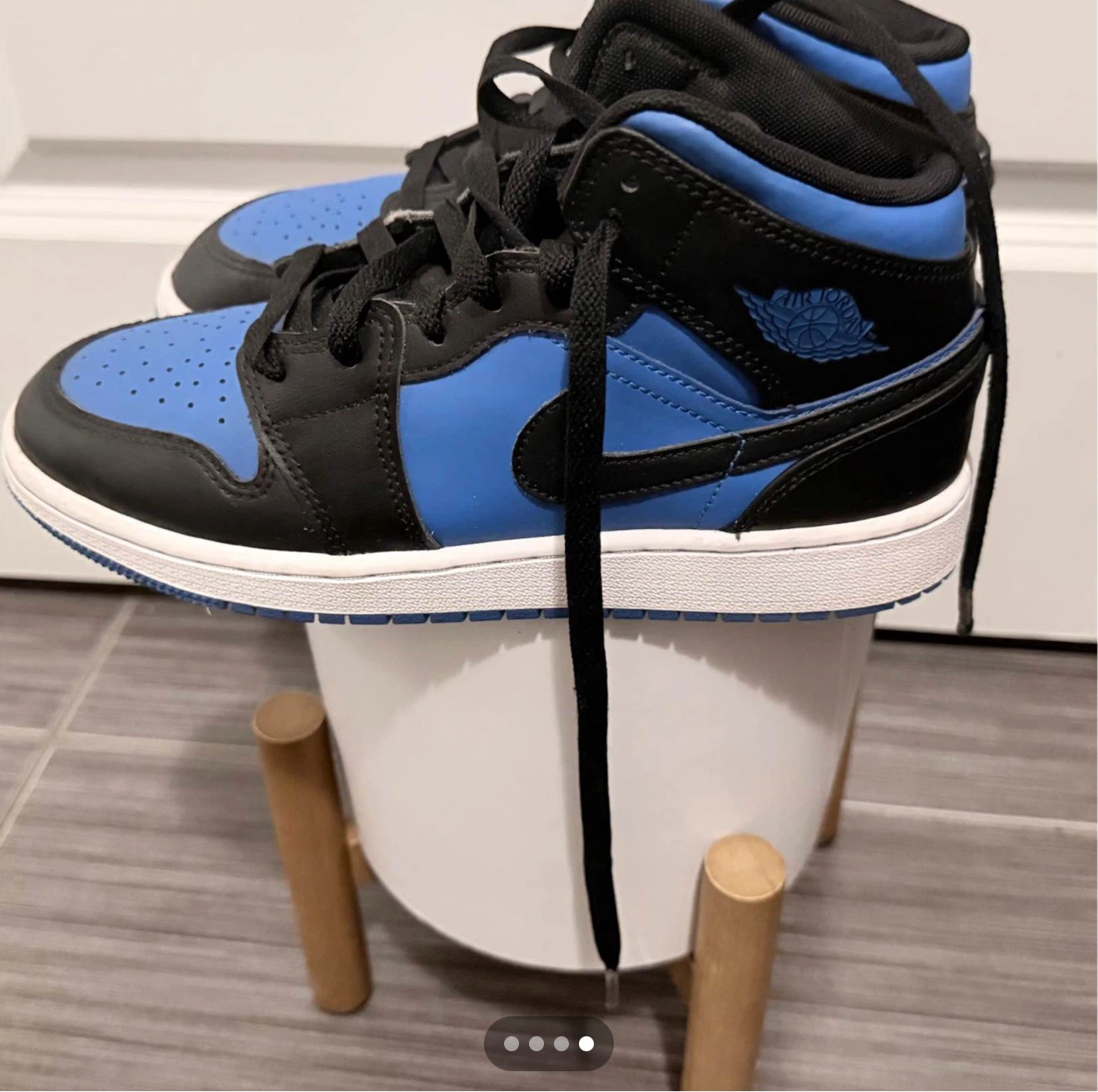 Air Jordan 1 Mid Blue Black Sneakers