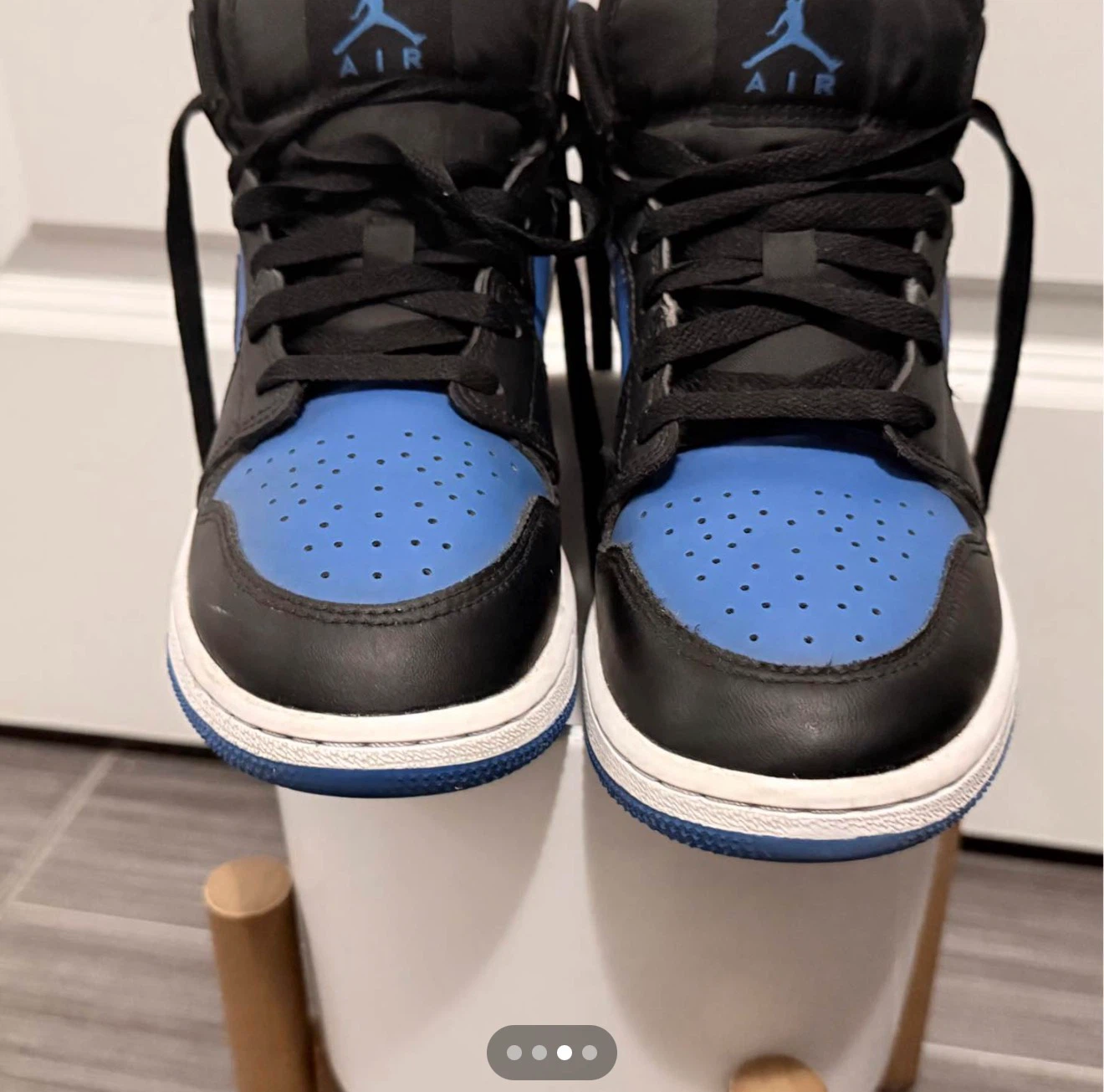 Air Jordan 1 Mid Blue Black Sneakers - photo 2