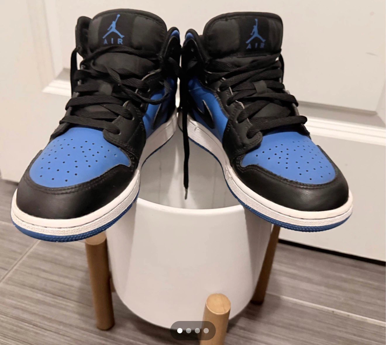Air Jordan 1 Mid Blue Black Sneakers - photo 4