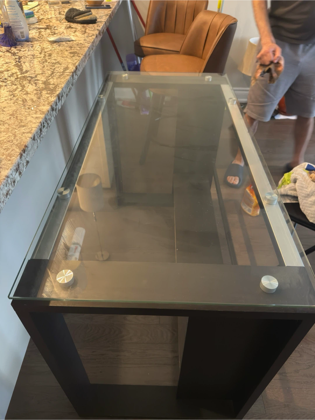 Sleek Glass Top Desk - photo 2