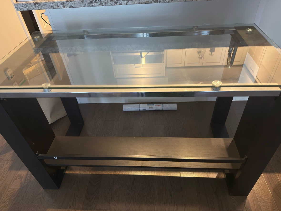 Sleek Glass Top Desk