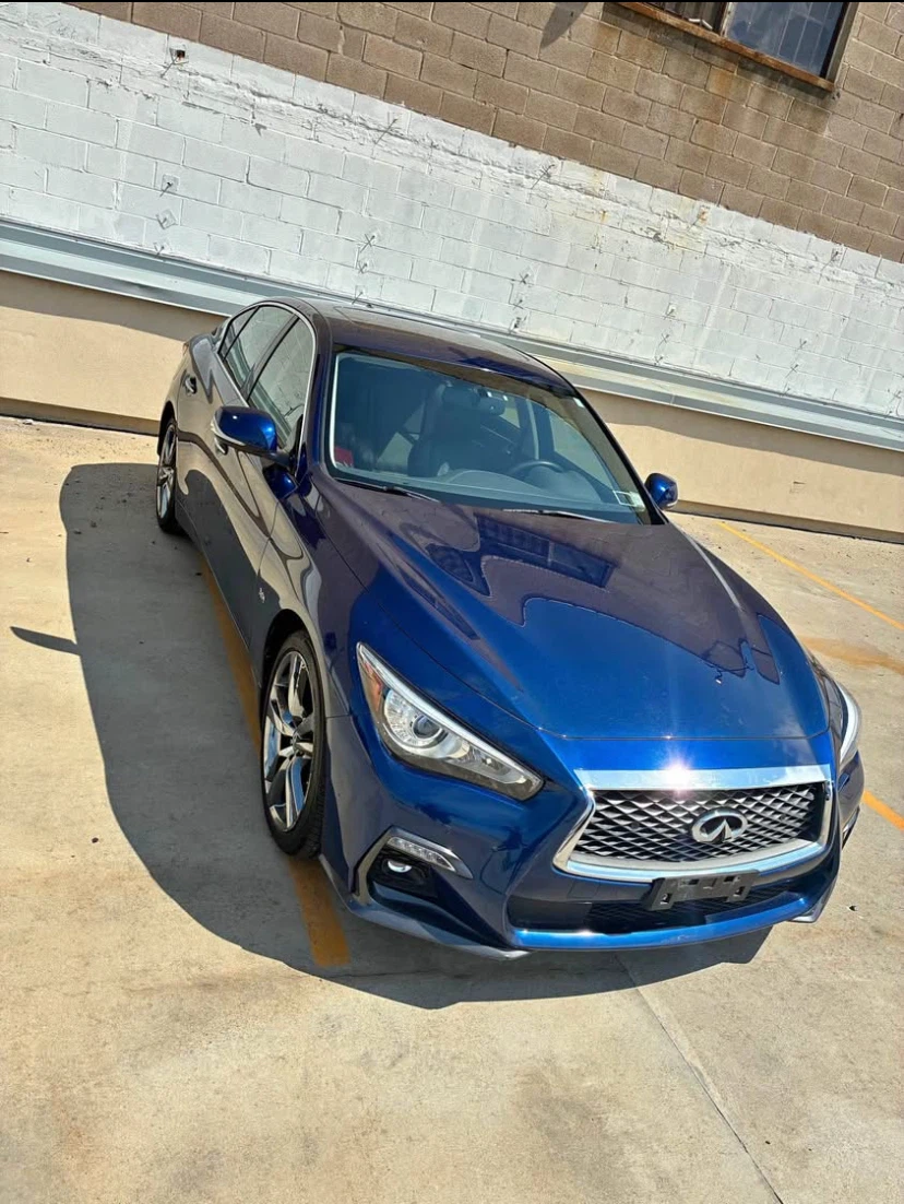 Blue Infiniti Sedan