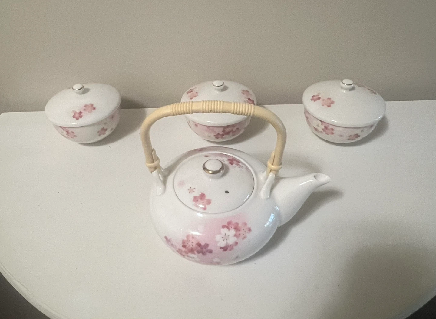 Japanese Pink Sakura (Cherry Blossom) Porcelain Tea Set
