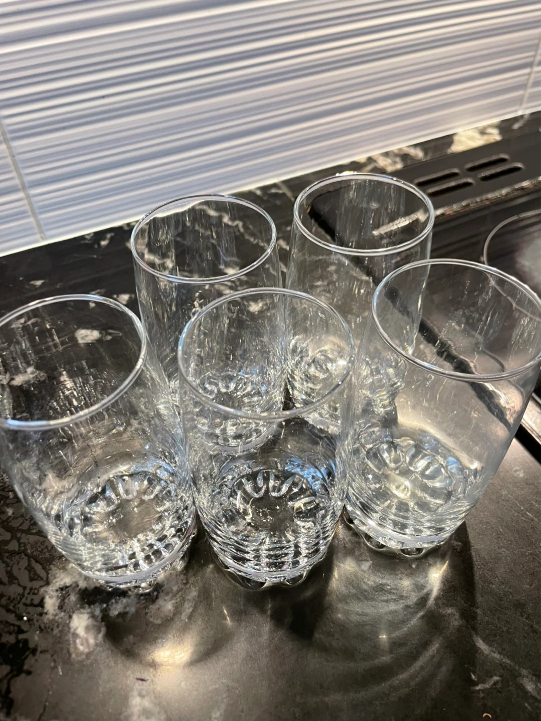 Set of 5 Clear Glasses