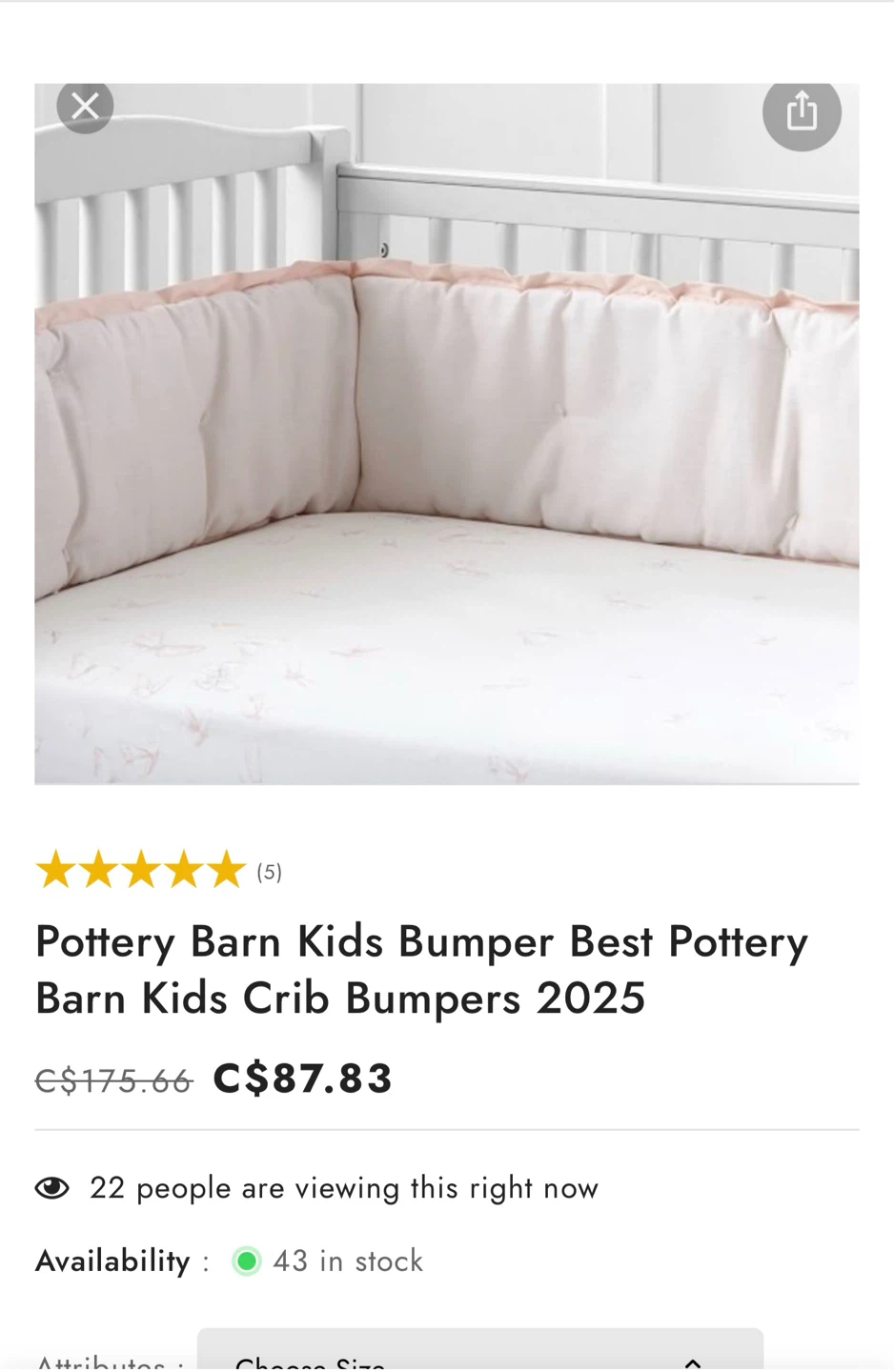 Pottery Barn Kids Crib Bumper - photo 4