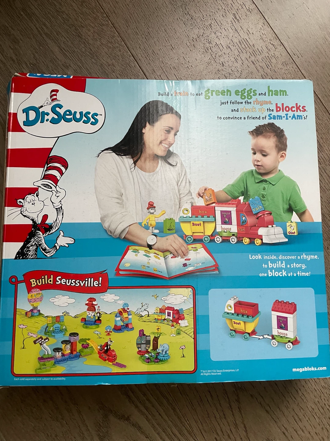 NEW! Mega Bloks Dr. Seuss Green Eggs and Ham Train 38 Pcs - photo 2
