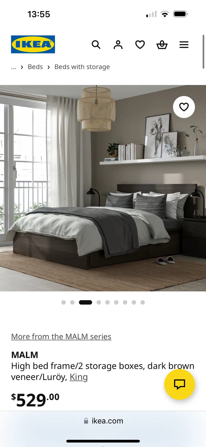 Like 🆕- IKEA MALM High Bed Frame with 2 Storage Boxes, King - photo 3