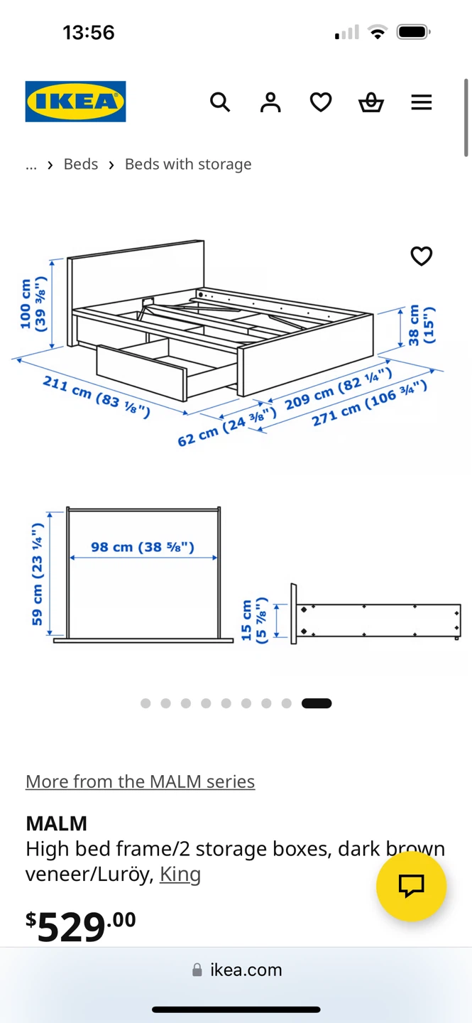 Like 🆕- IKEA MALM High Bed Frame with 2 Storage Boxes, King - photo 5