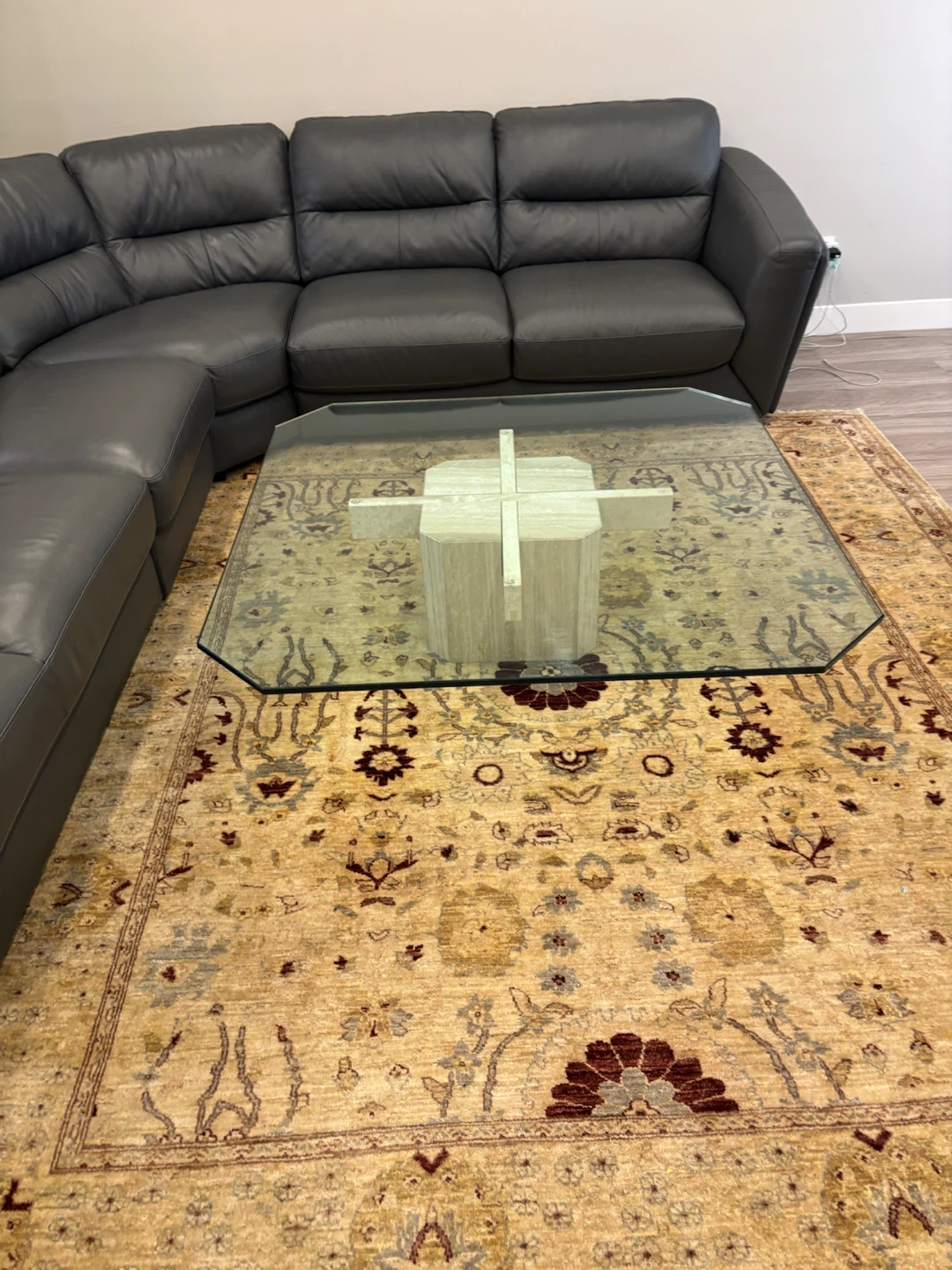 Glass Coffee Table with Pedestal Base - photo 2