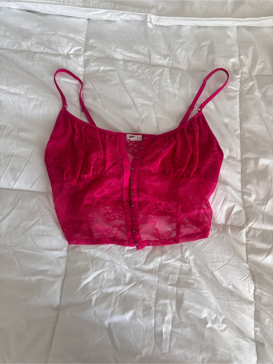 Garage Pink Lace Corset Top