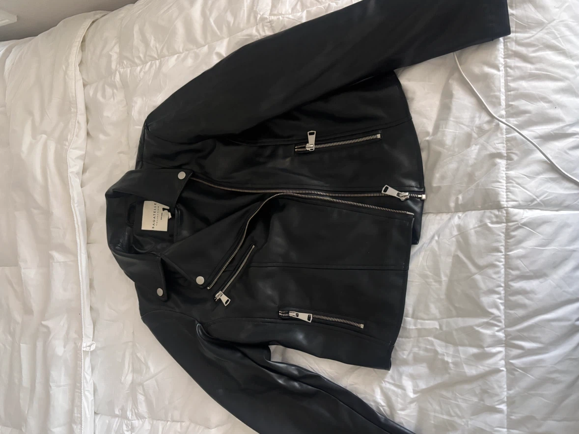 Bagatelle Collection Black Faux Leather Moto Jacket