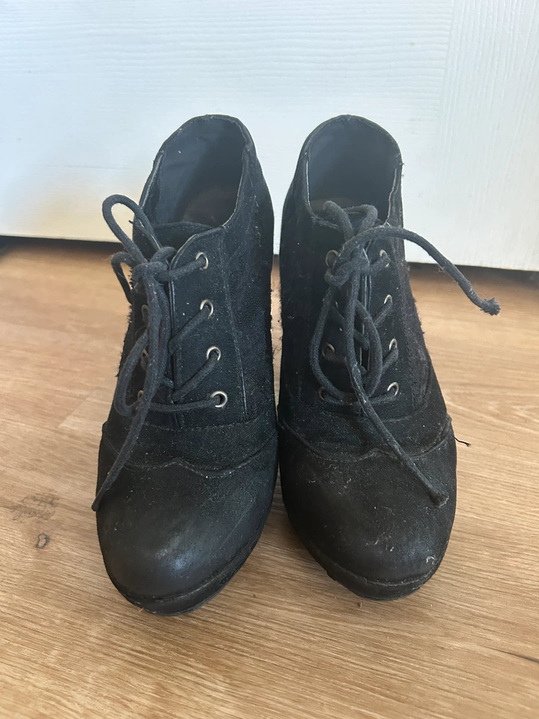 Black Lace Ankle Boots (Size 6)