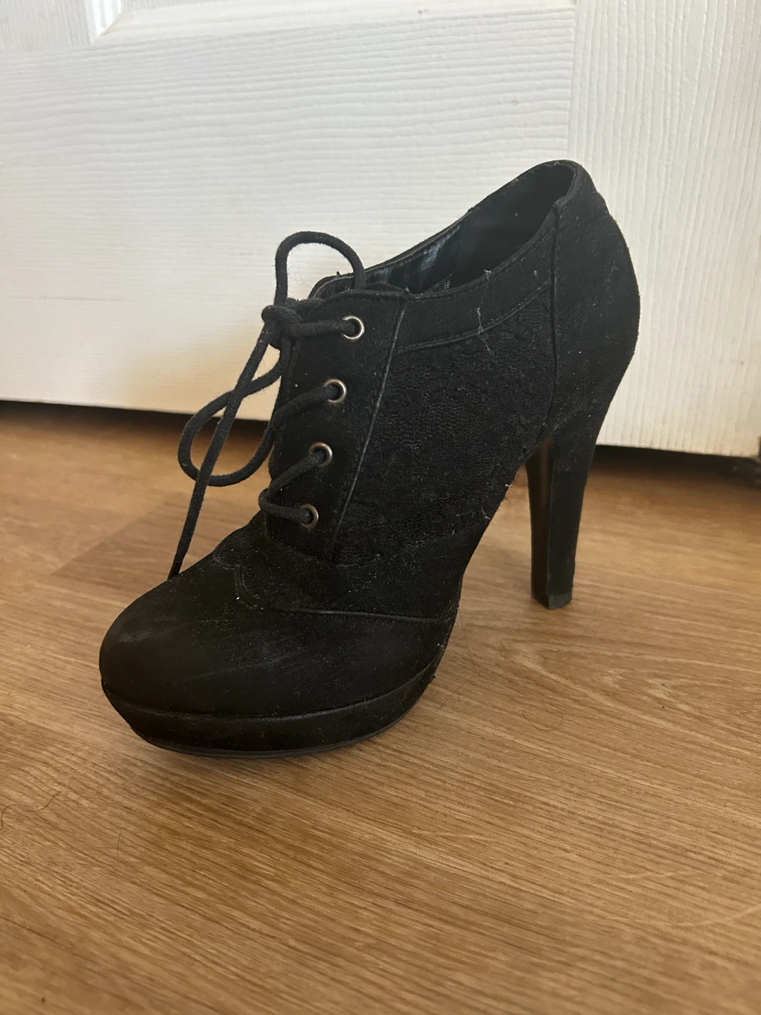 Black Lace Ankle Boots (Size 6) - photo 2