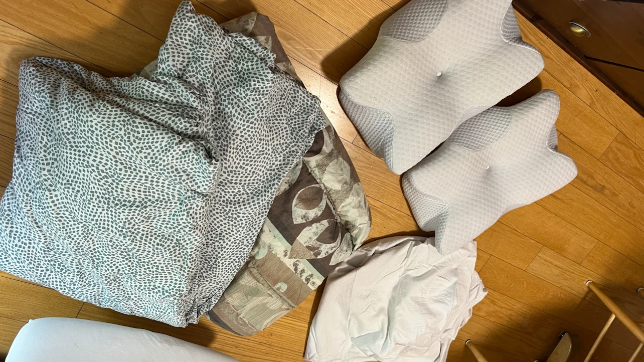 Cervical Pillows, comforter, bed sheet